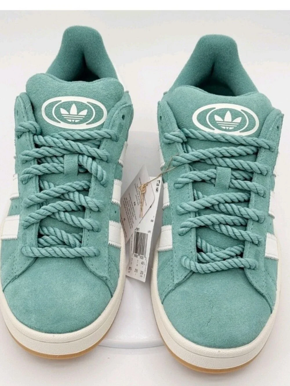 adidas Campus Suede Sneakers in Mint Teal & White